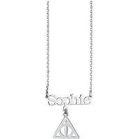 Harry Potter Sterling Silver Personalised Necklace With Deathly Hallows Charm