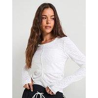 Fp Movement Womens Running Right On Run Long Sleeve Jacquard Top - White