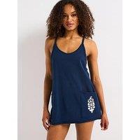 Fp Movement Womens Training Hot Shot Mini Logo Dress - Navy