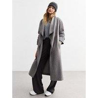 New Look Belted Blanket Coat - Grey