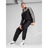 Puma Mens Woven Colorblock Tracksuit - Black