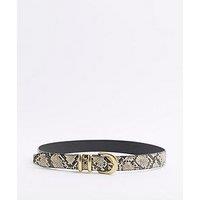 River Island Snake Double Keeper Jeans Belt - Light Brown