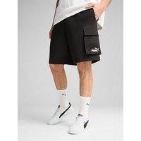 Puma Men'S Essential No 1 Logo 9 Inch Woven Cargo Shorts - Black