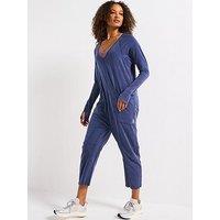 Fp Movement Womens Training Hot Shot Long Sleeve Jumpsuit - Navy