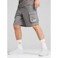 Puma Men'S Essential No 1 Logo 9 Inch Woven Cargo Shorts - Grey