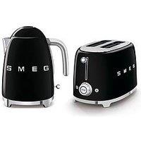 Smeg 50'S Style Kettle And 2 Slice Toaster, Black