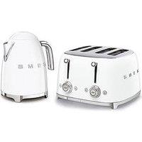 Smeg 50'S Style Kettle Klf03Whuk And 4-Slice Toaster - White