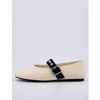 V By Very Studded Ballerina Pump - Cream