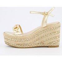V By Very Wide Fit Dressy Wedges - Gold