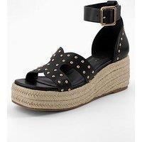 V By Very Wide Fit Mid Height Wedge - Black