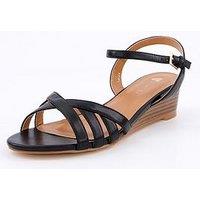 V By Very Strappy Slither Wedge Sandals - Black