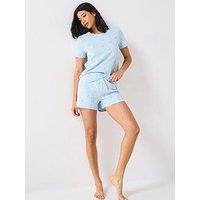 Everyday Palm Print Short Set - Blue