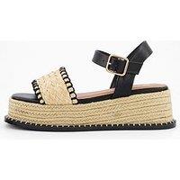 V By Very Raffia Wedge With Stitch Detail