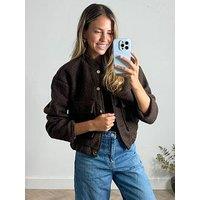 Style Cheat Boucle Bomber Jacket - Brown