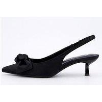 V By Very Kitten Heel Shoes With Bow - Black