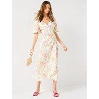 V By Very Floral Satin Wrap Dress
