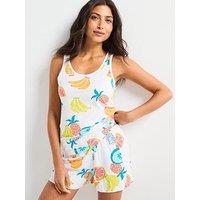 Everyday Fruit Print Vest And Short Pyjama Set - Multi