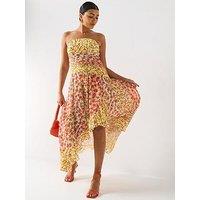 V By Very Cut Out Floral Printed Maxi Dress - Print