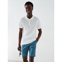 Very Man Textured Knitted Polo - White