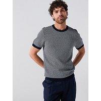 Very Man Textured Knitted T-Shirt - Navy