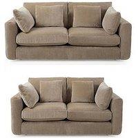 Very Home Monte Carlo 3 + 2 Seater Fabric Sofa Set (Buy & Save!)