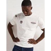 Very Man Relaxed Fit Left Chest Print T-Shirt - Ecru