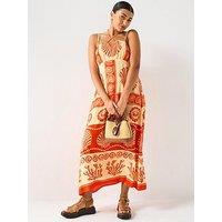 V By Very Shell Printed Midi Dress - Print