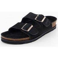 Very Man Suede Footbed Sandal - Black
