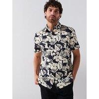 Very Man Tropical Floral Printed Shirt - Blue