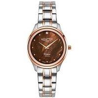 Roamer Swiss Made Venus Diamond Brown Mop Dial Ladies Watch In A Stainless Steel Case And Bracelet