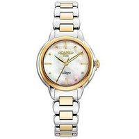 Roamer Swiss Made Allegra Ladies Watch With White Mop Dial In A Gold Ip Two Tone Case And Bracelet