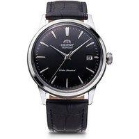 Orient Automatic Bambino Classic With Black Dial In Stainless Steel Case And A Black Leather Strap.