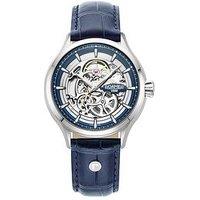Roamer Of Switzerland Swiss Made Competence Skeleton Iv Automatic Watch With Stainless Steel Case And Blue Leather Strap