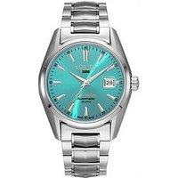 Roamer Of Switzerland Swiss Made Searock Automatic Watch With Date Feature. Light Blue Dial In A Stainless Steel Case And Bracelet