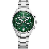 Roamer Swiss Made Gran Sportivo Boxed Set. Green Dial Chronograph Set In A Stainless Steel Case And Bracelet, With Additional Green Leather Strap