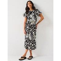 V By Very Frill Sleeve Midaxi - Print