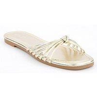 Raid Wide Fit Bella Sandals - Flat - Gold