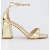 Raid Wide Fit Niya Sandals - Heel - Gold