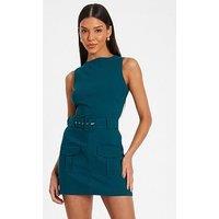 Quiz Teal Round Neck Skort Playsuit