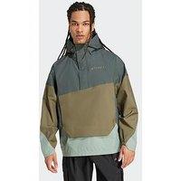 Adidas Terrex Mens Xpl 2.5L Waterproof Anorak - Olive