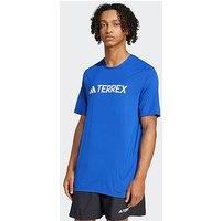 Adidas Terrex Men'S Mountain Logo Tech Tee - Semi Lucid Blue