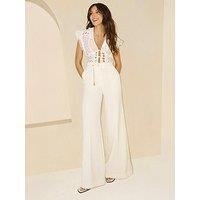 Michelle Keegan Sleeveless Lace Top - White