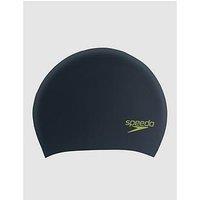 Speedo Junior Long Hair Cap - Black / Acid Green