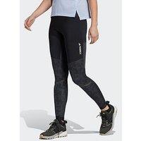 adidas Terrex Agravic Womens Trail Running Leggings Pole Pockets Black & Grey