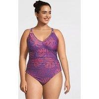 Speedo Womens Plus Size Shaping Printed V Neck 1 Piece - Hapuna