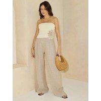 Michelle Keegan Wide Leg Trouser - Brown