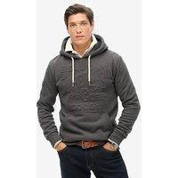 Superdry Embossed Logo Pullover Hoodie- Dark Grey