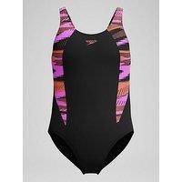 Speedo Girls Hyperboom Splice Muscleback - Black/Pink