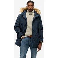 Superdry Everest Faux Fur Parka Jacket - Navy