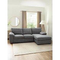 Very Home Salerno Standard Back Right Hand 3 Seater Fabric Chaise Sofa - Blue Grey - Fsc Certified